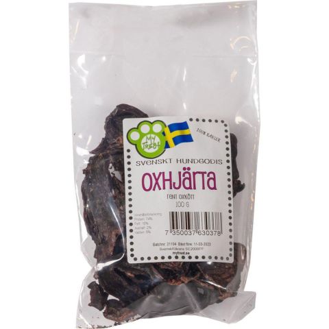 My Treats - Tørket Oksehjerte fra Sverige (Pose a`100 gr.)