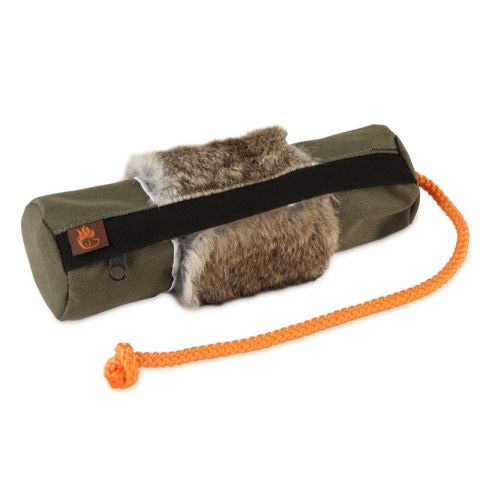 Snacks-dummy stor - Khaki Canvas m/kaninpels