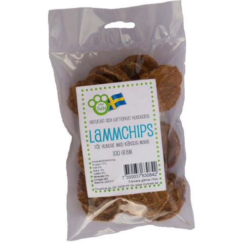 My Treats - Tørket Lammechips fra Sverige (Pose a`100 gr.)