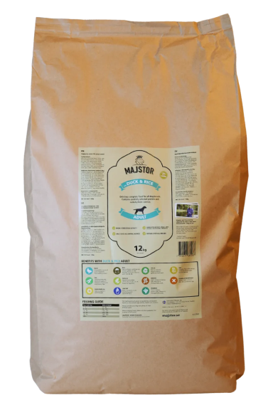 Majstor - Kvalitetsfôr - And og ris, for alle hunder og raser-12 kg