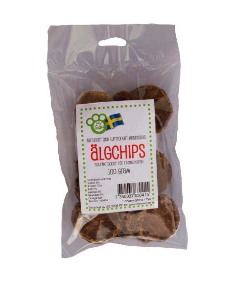 My Treats - Tørket Elgchips fra Sverige (Pose a`100 gr.)